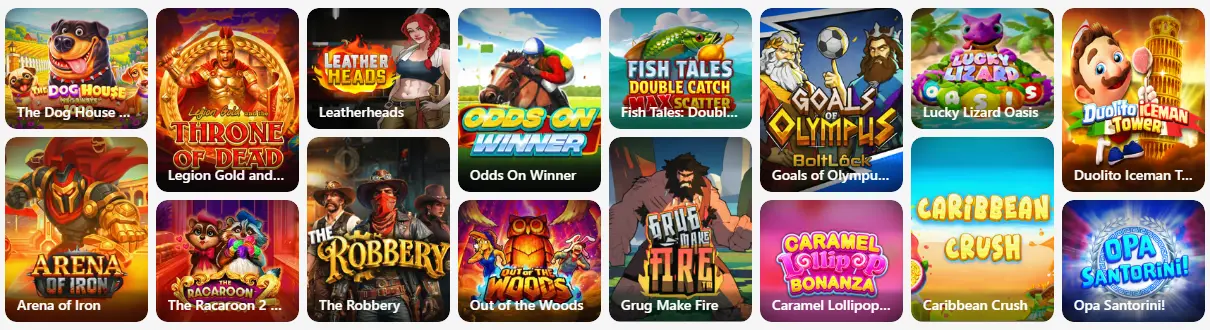 RedSlot Casino games library showing a selection of slot titles and new releases